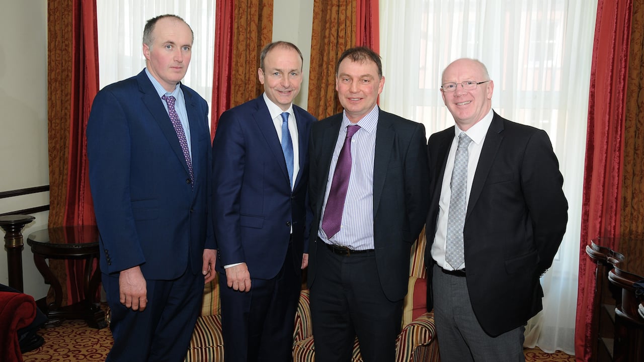 Pat McCormack, ICMSA Deputy President, Michael Martin, John Comer, ICMSA President, Cllr.  John Brassil,  FF candidate in Kerry.     