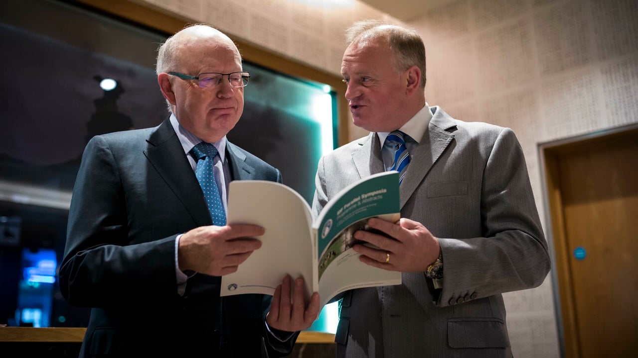 Dr Noel Cawley, Chairman, IDF National Committee, Ireland, and Chairman Teagasc, with Kevin Lane, CEO of Ornua, at the IDF Dairy Science & Technology Symposia 2016 