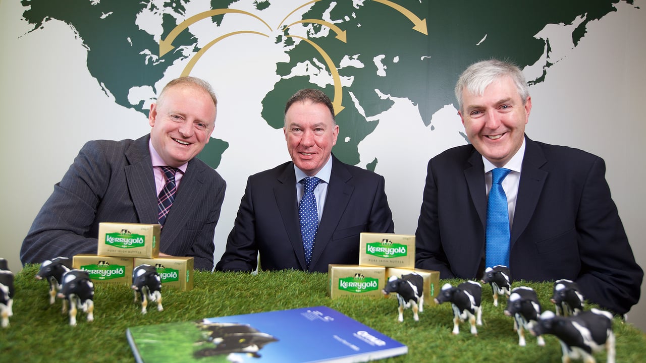 (l-r) Kevin Lane, (Ornua CEO) ,Aaron Forde (Chairman) and Donal Buggy (Group Finance Director), 
© Patrick Bolger