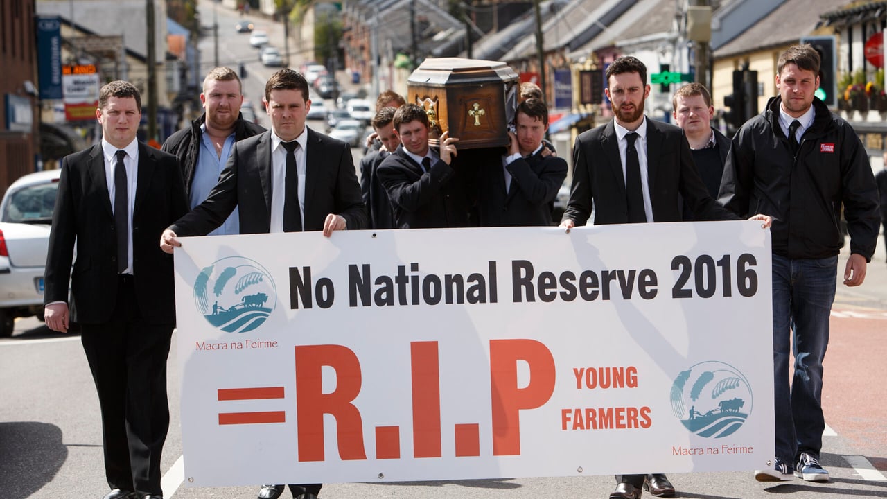 A Macra na Feirme delegation of young farmers, led by President Sean Finan (third from left).
Photo: Donal O' Leary