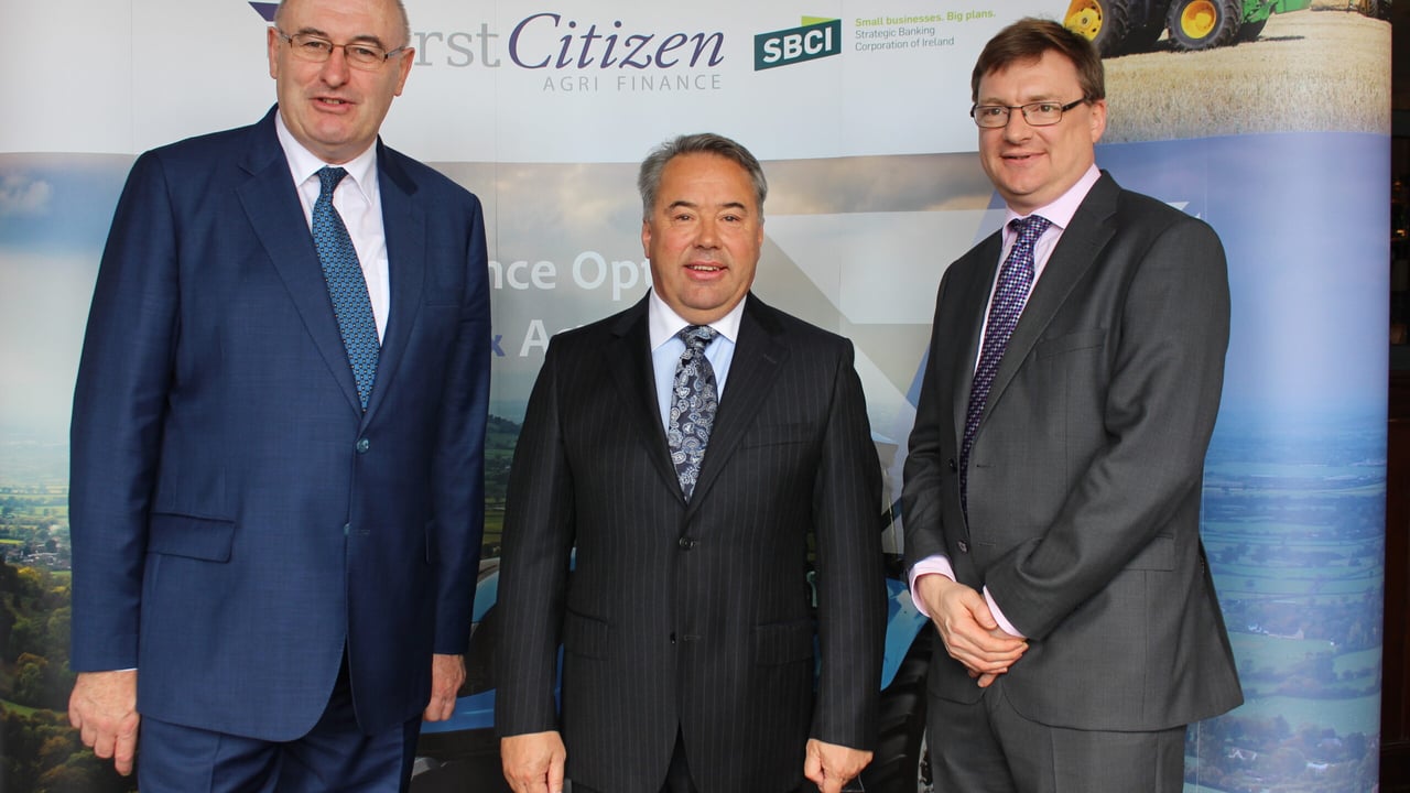 Commissioner Hogan, First Citizen Managing Direcotr Chris Hanlon and SBCI Chief Executive Nick Ashmore 