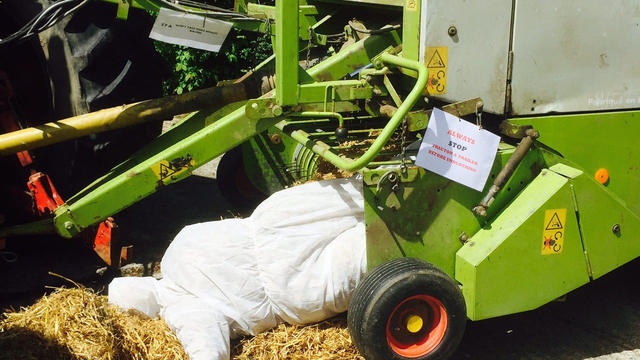Removing a blockage from a baler could pose a risk on farms