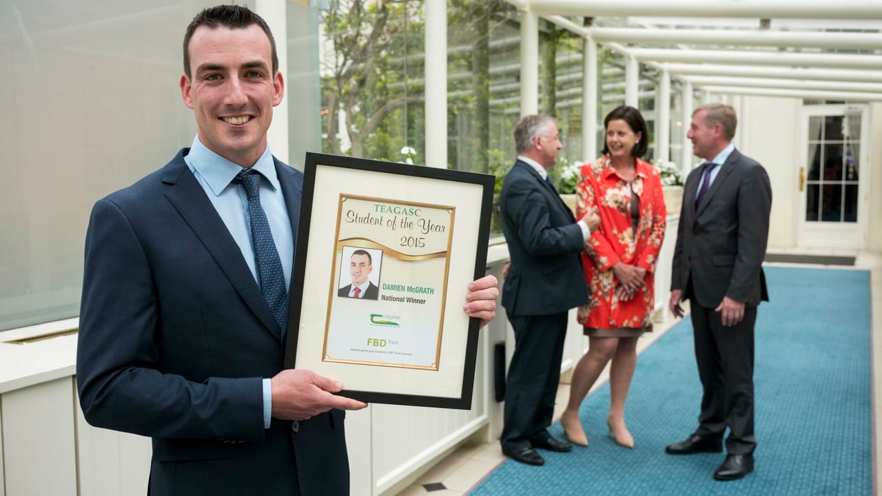 Damien McGrath,  Mountbellew Agricultural College, the  Teagasc/FBD Student of the Year award.