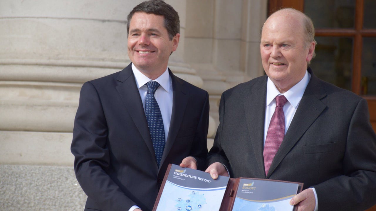 Minister Paschal Donohue and Minister Michael Noonan with Budget 2017