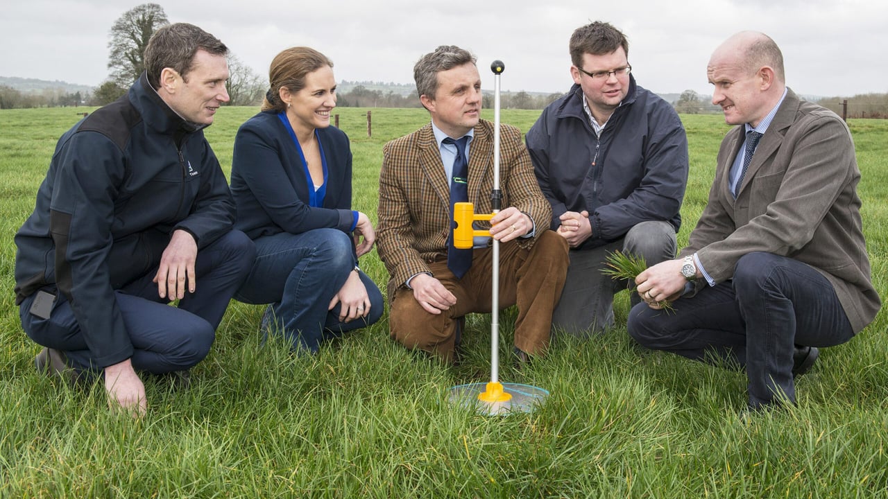 Pictured at the Agricultural Science Association grass based dairy technical update in Teagasc Moorepark, Fermoy are Bryan Doocey, AIB (sponsor) Mary Delaney, ASA President, George Ramsbottom, Teagasc,  David Owens, Bord Bia  and Finbarr Mulligan, UCD. Photo O'Gorman Photography.