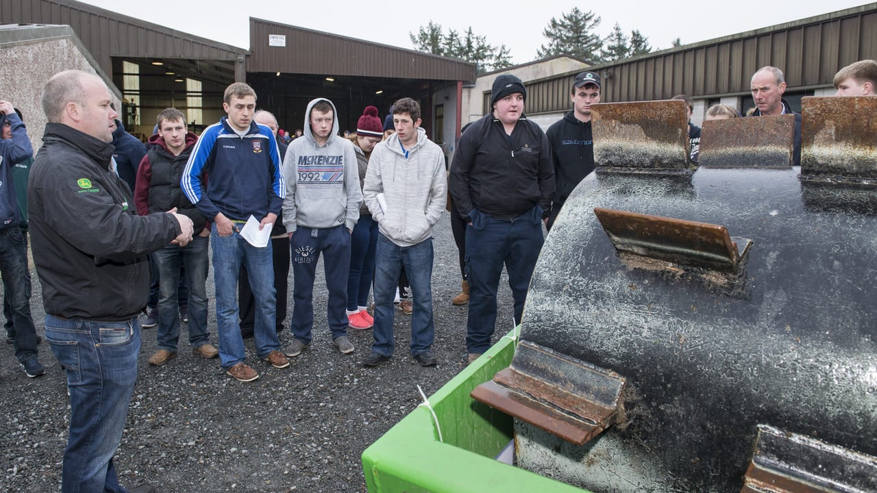 Tadhg Brosnan addresses students at a careers open day in Pallaskenry Agricultural College, Co Limerick. Photo: O'Gorman Photography