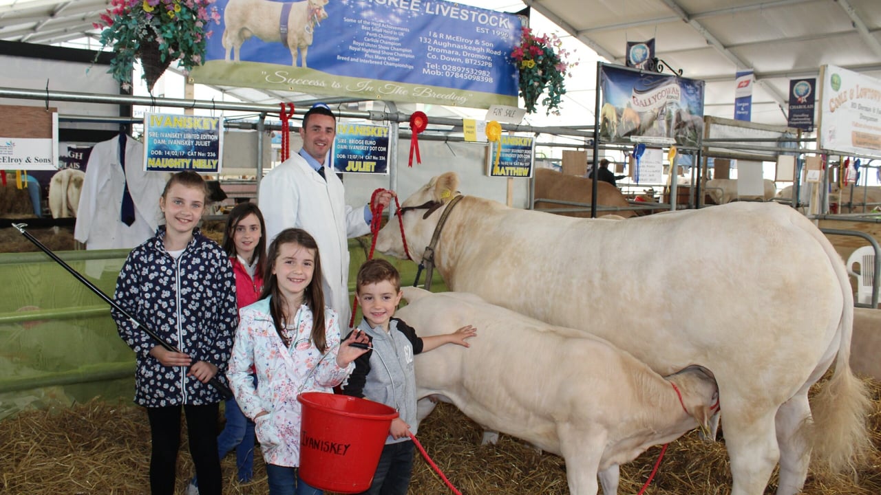 William McElroy with his nieces and nephews at Balmoral Show