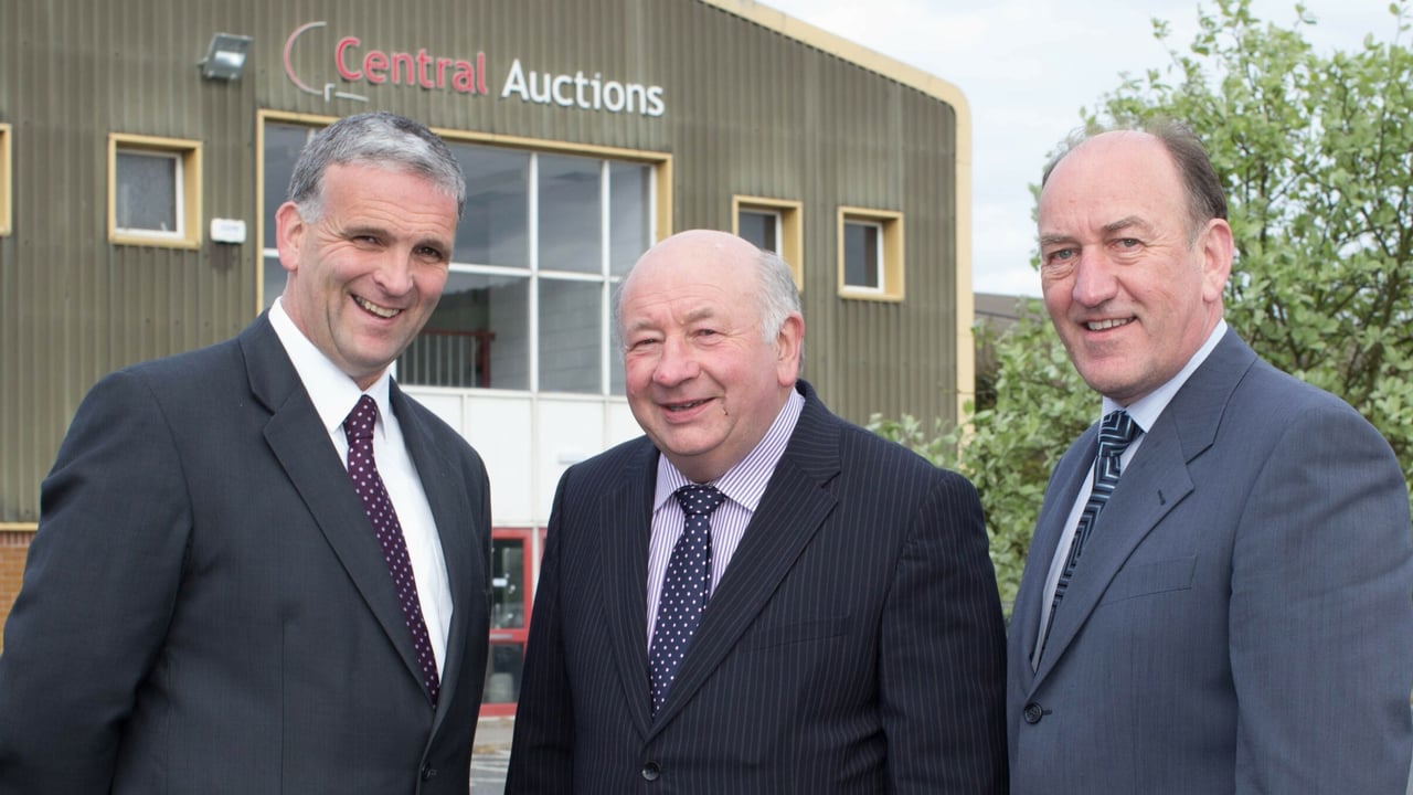 Co-operative marts group Central Auctions has appointed Michael Harty (left) as CEO, succeeding outgoing CEO Matt Malone (right) who has retired, pictured with Ray Dempsey, Chairman, Central Auctions