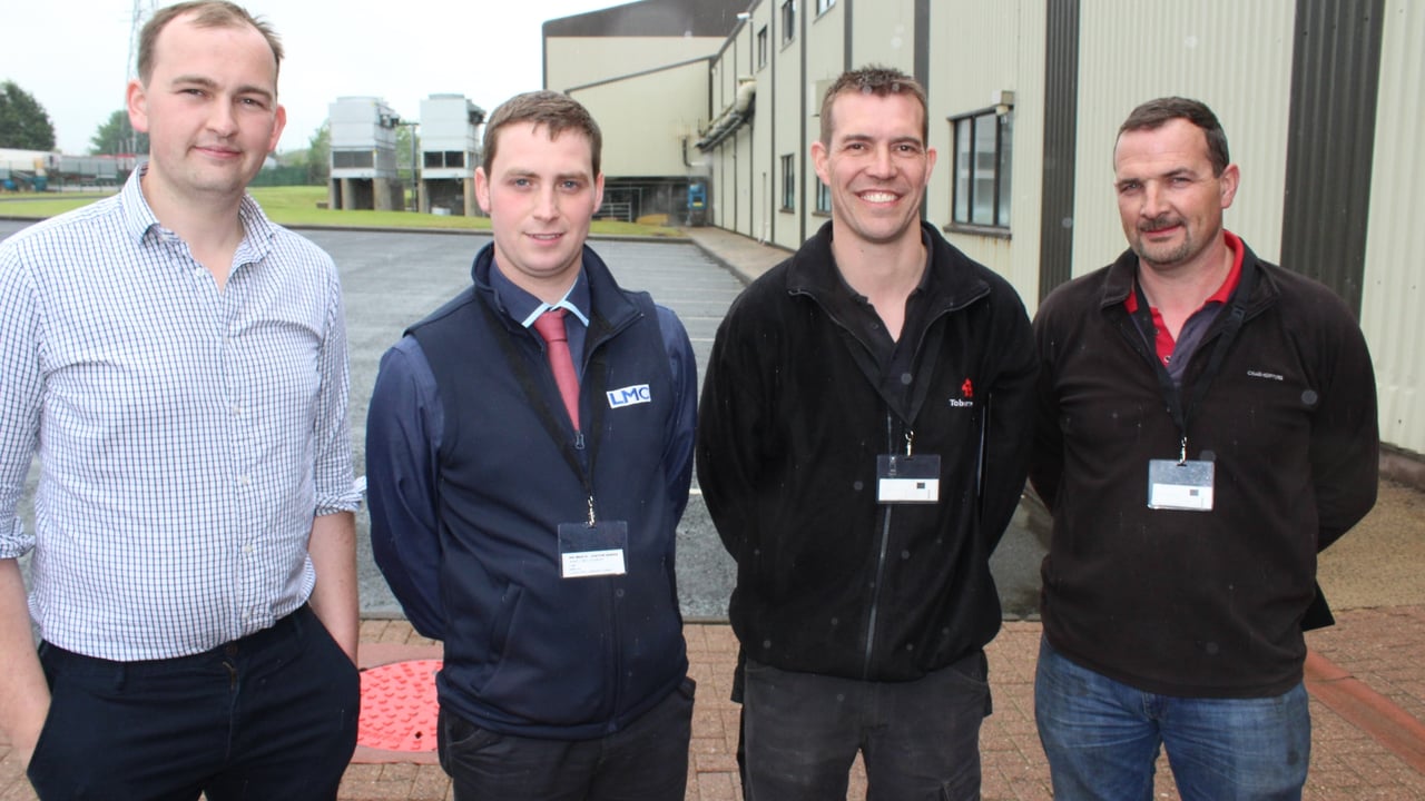 Attending the 'walk the line' event: Adam Turtle, WD Meats; Daryl McLaughlin, LMC; Trevor Smyth, Maghera; and Eamon Kearney, Swatragh