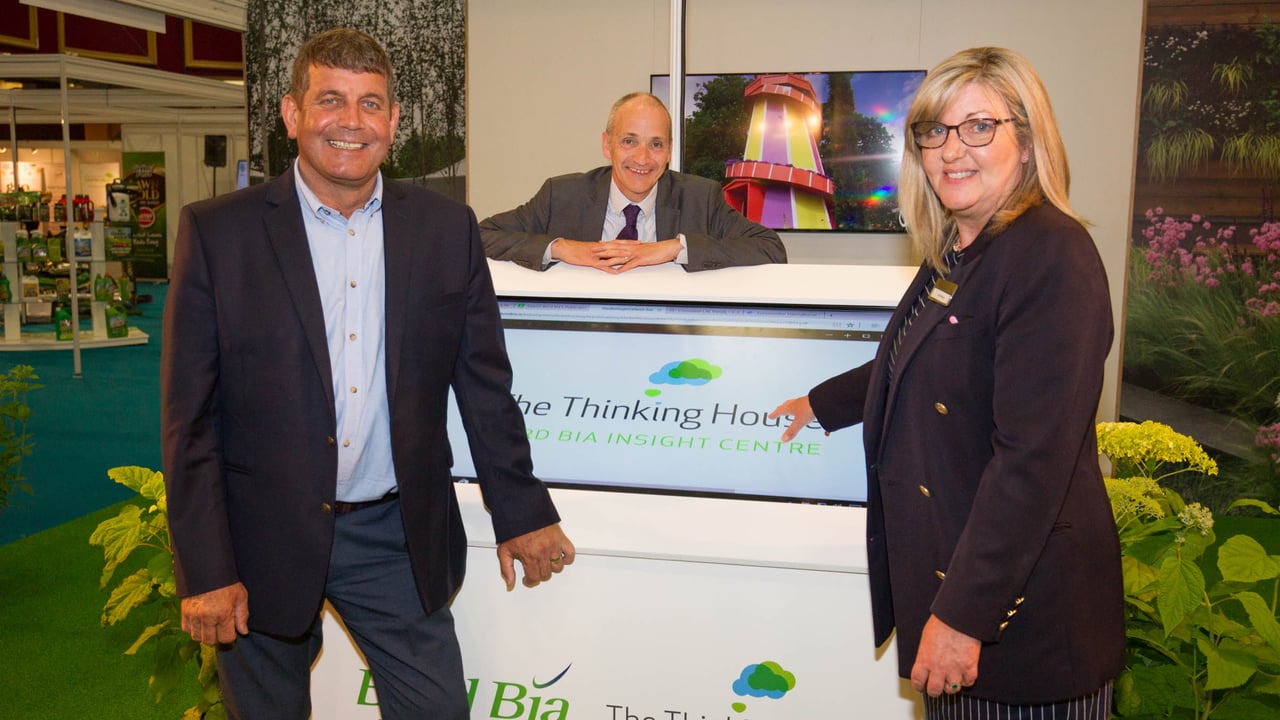 Pictured at GLAS 2017: Andrew Doyle, Minister of State for Food, Forestry and Horticulture; Mike Neary, Bord Bia; and Carol Marks, Bord Bia. Image source: Joe Keogh