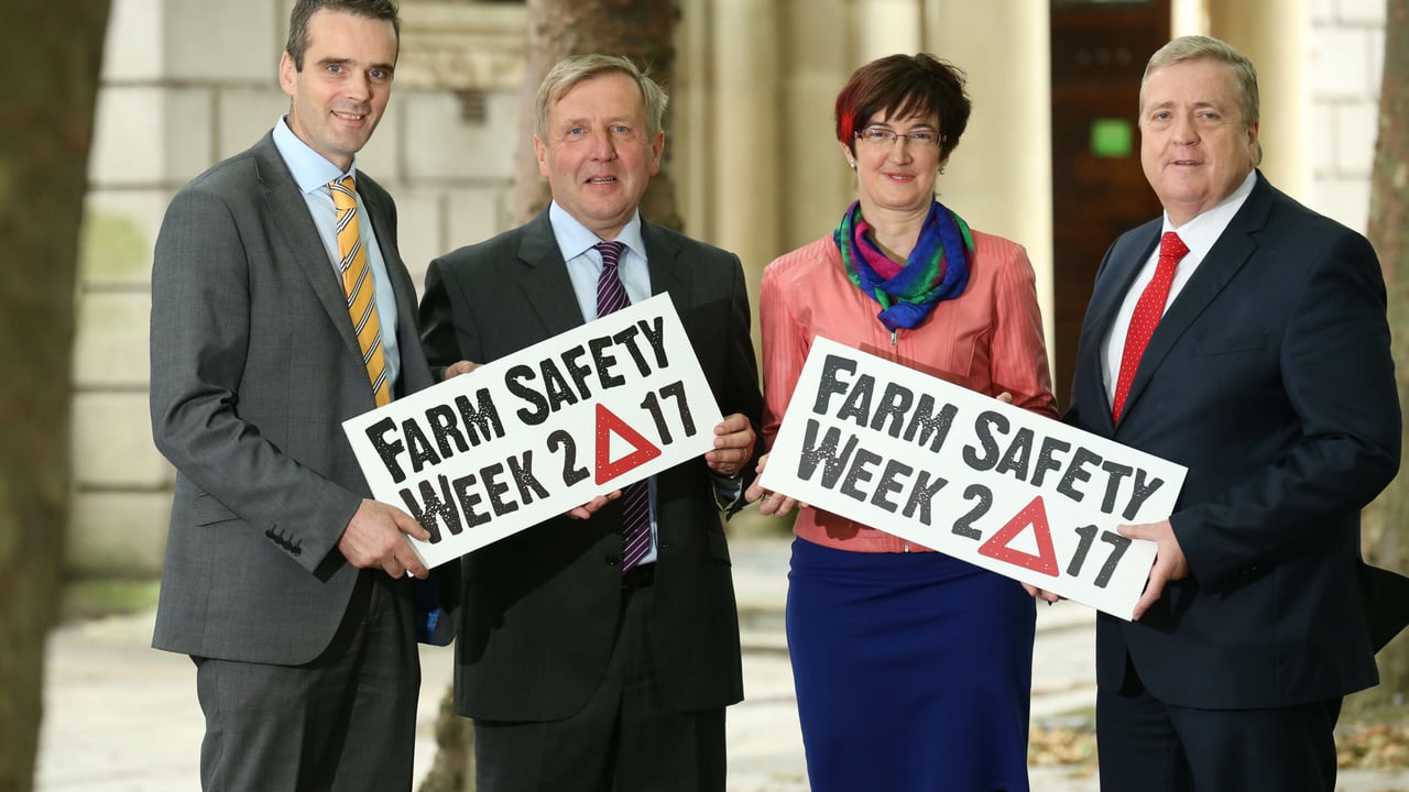 L-R: Joe Healy, President of the IFA; Michael Creed, Minister for Agriculture; Maura Canning, IFA Farm Family Chair; and Pat Breen, Minister of State at the Department of Enterprise and Innovation