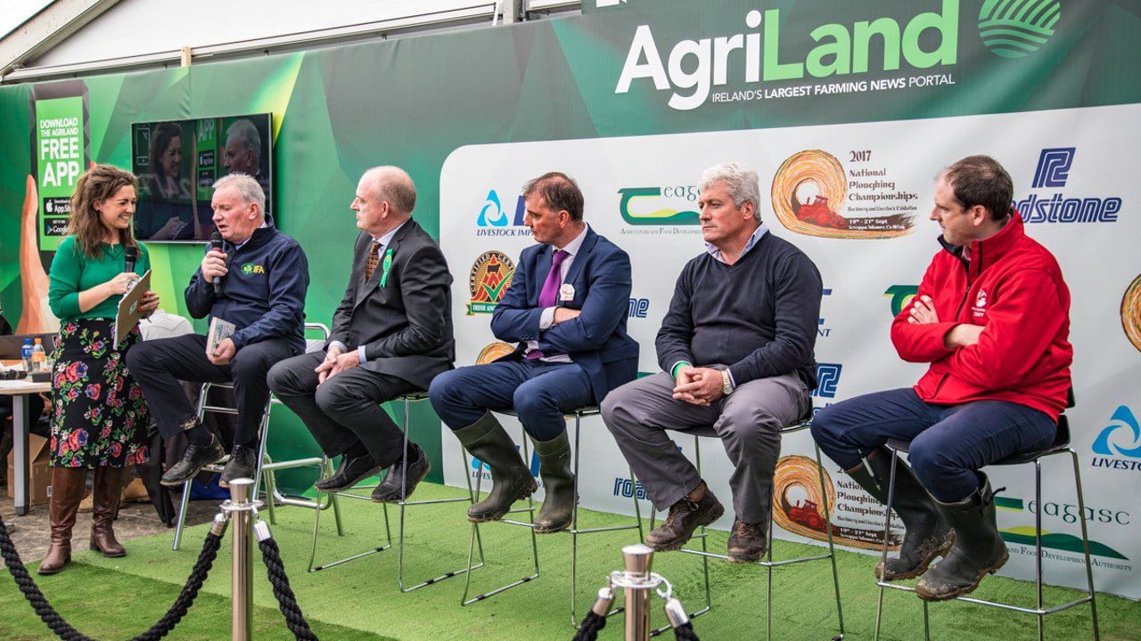 From left: Claire McCormack, AgriLand; Richard Kennedy, IFA; Patrick Kent, ICSA; John Comer, ICMSA; Brendan O'Malley, INHFA; Derrie Dillon, Macra na Feirme