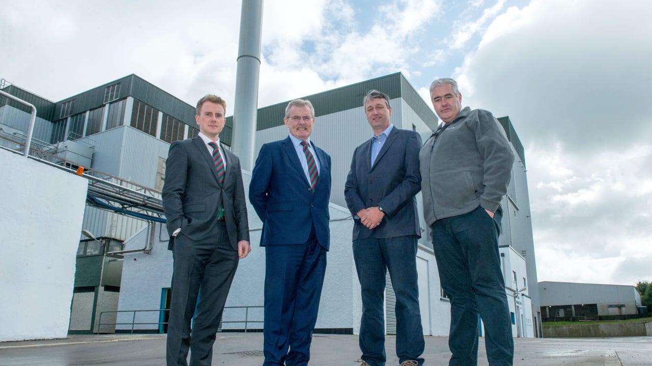 L-R: Enda Gallen, international sales manager; Gabriel D’Arcy, LacPatrick’s chief executive; Alan McCay, farmer supplier and board member; and Eamonn O’Malley, general manager at Artigarvan