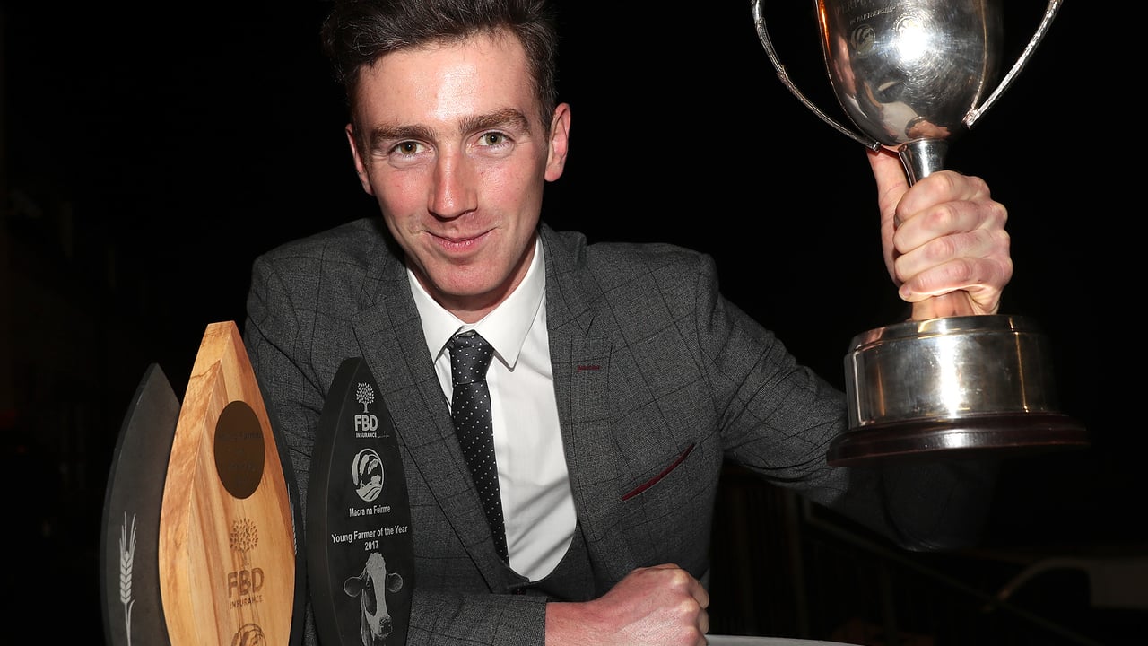 Dairy farmer PJ O'Keeffe, from Kilkenny, was selected as the winner of the FBD 'Young Farmer of the Year' competition in 2017