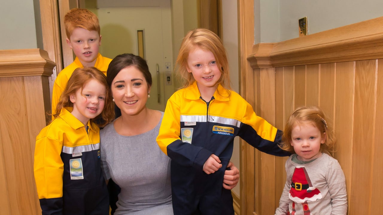 Pictured at the 20 years of Agri Aware celebration were: Agri Aware executive director, Deirdre O’Shea, with siblings Hannah, James, Elsie and Bella Kelly from Kildare