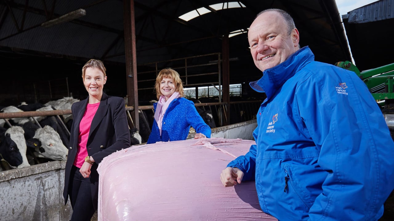 L-R: Gillian Foley, Marketing manager Dairygold; farmer Mary Hally; and Mark Mellett, head of fundraising, Irish Cancer Society.  
Image source: Miki Barlok