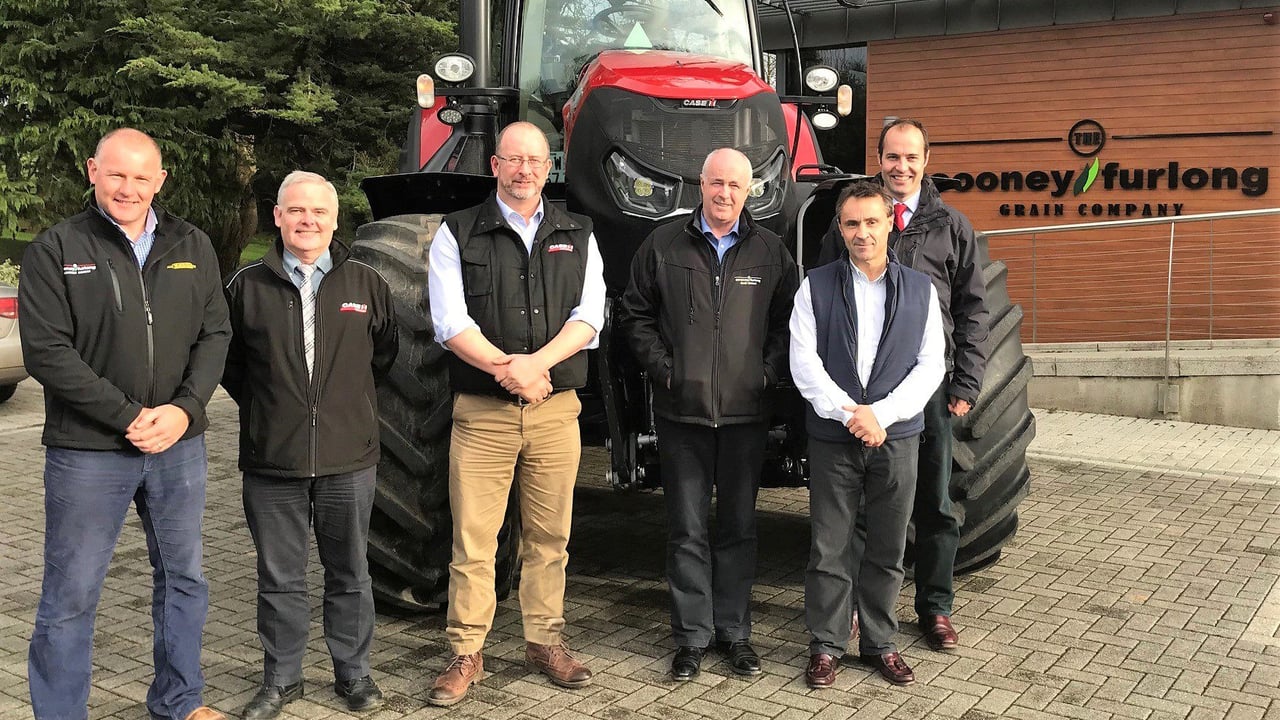 Left to right:  Barth Landy, general manager, CFMC; Sean Byrne, area manager, CASE IH; Jon May, dealer development manager, Case IH; Walter Furlong, director, CFMC; Kevin Cooney, director, CFMC; Andrew Parsons, CBU manager, Case IH