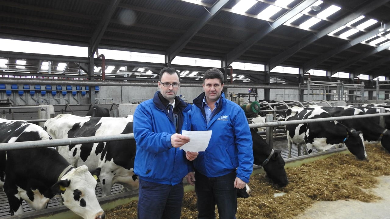 CAFRE senior dairy technologist Martin Mulholland and farm manager Michael Graham