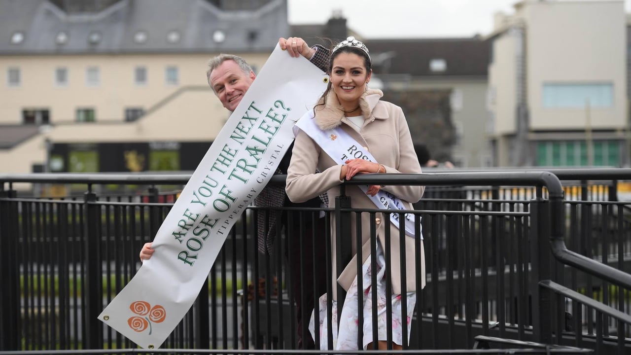 Competition host Daithi O Se with the 2017 Rose of Tralee Dr. Jennifer Byrne. Image source: Rose of Tralee International Fesitval Facebook page