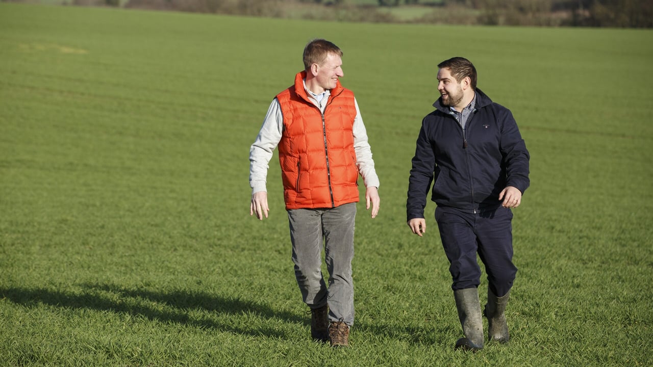 L-R: Tillage farmer Ted O'Leary with William Corrigan, Dow AgroSciences