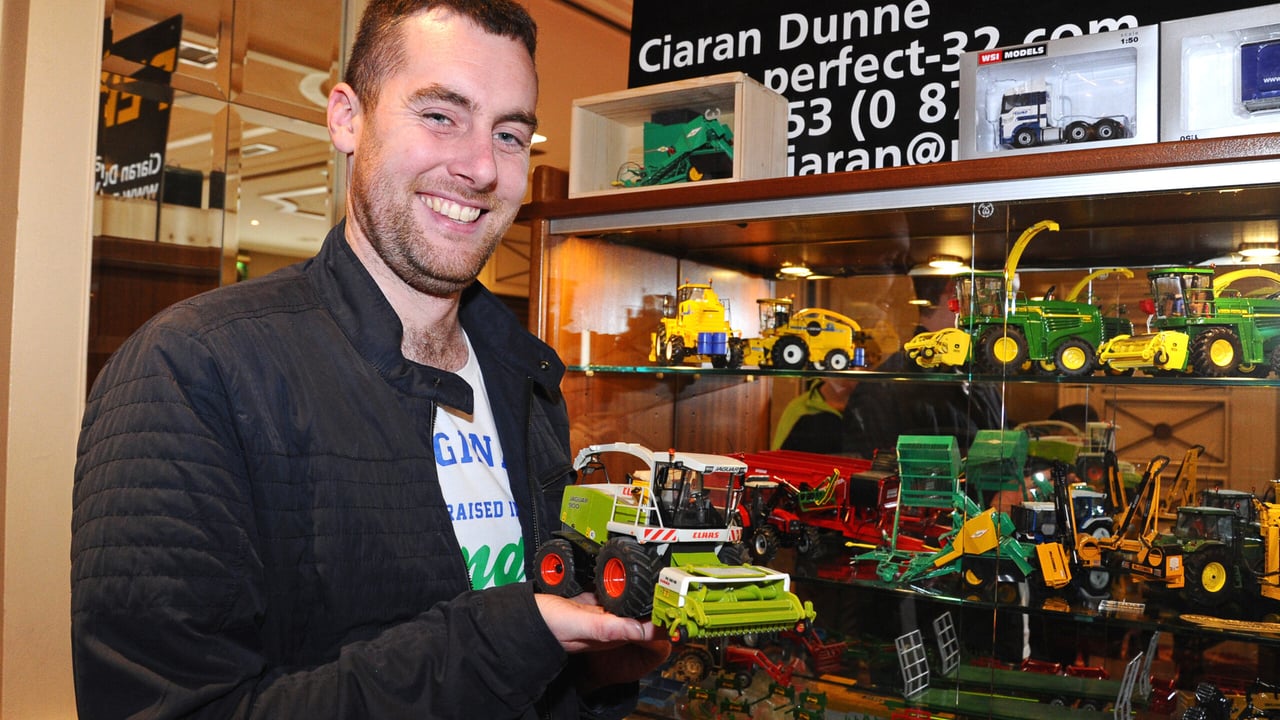 Ciaran Dunne, of Perfect 32 Farm Models, showcases a small-scale Claas Jaguar