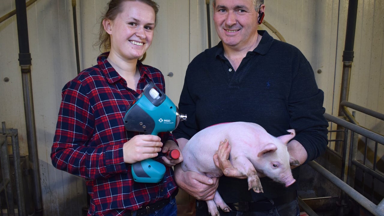 John Hanrahan and daughter Natasha on the family farm in Co. Limerick