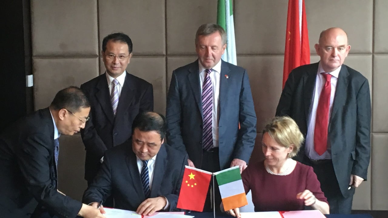 A memorandum of understanding was signed during last week's trade mission to China