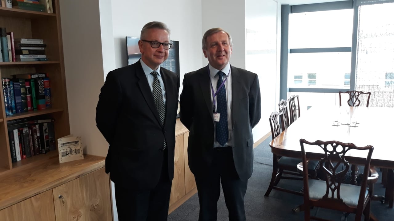 L-R: Secretary of State for Environment, Food and Rural Affairs Michael Gove; and Minister for Agriculture, Food and the Marine Michael Creed
