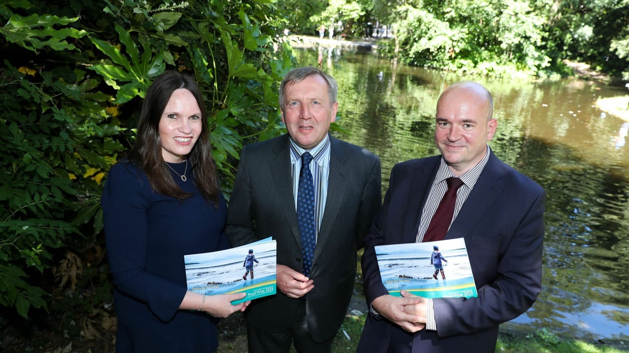 L-R:  Siobhan Dowling, Department of Agriculture, Food and the Marine; Minister for Agriculture, Food and the Marine Michael Creed; and Seán Bell, chief economist at the Department of Agriculture, Food and the Marine