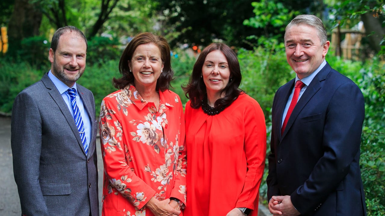 L to R: Derrie Dillon, president, Agricultural Science Association (ASA); Fiona Muldoon, CEO, FBD Insurance; 
Nicola Byrne, president, Irish Exporters Association; John Jordan, CEO, Ornua. Image source: Finbarr O Rourke