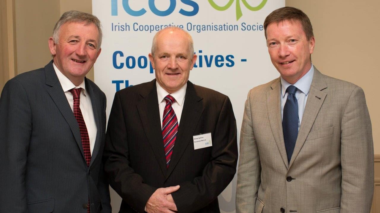 L-R: Liam Williams, chairman of ICOS National Marts Committee; Michael Spellman, ICOS president; and Ray Doyle, Livestock and Environmental Services executive of ICOS
