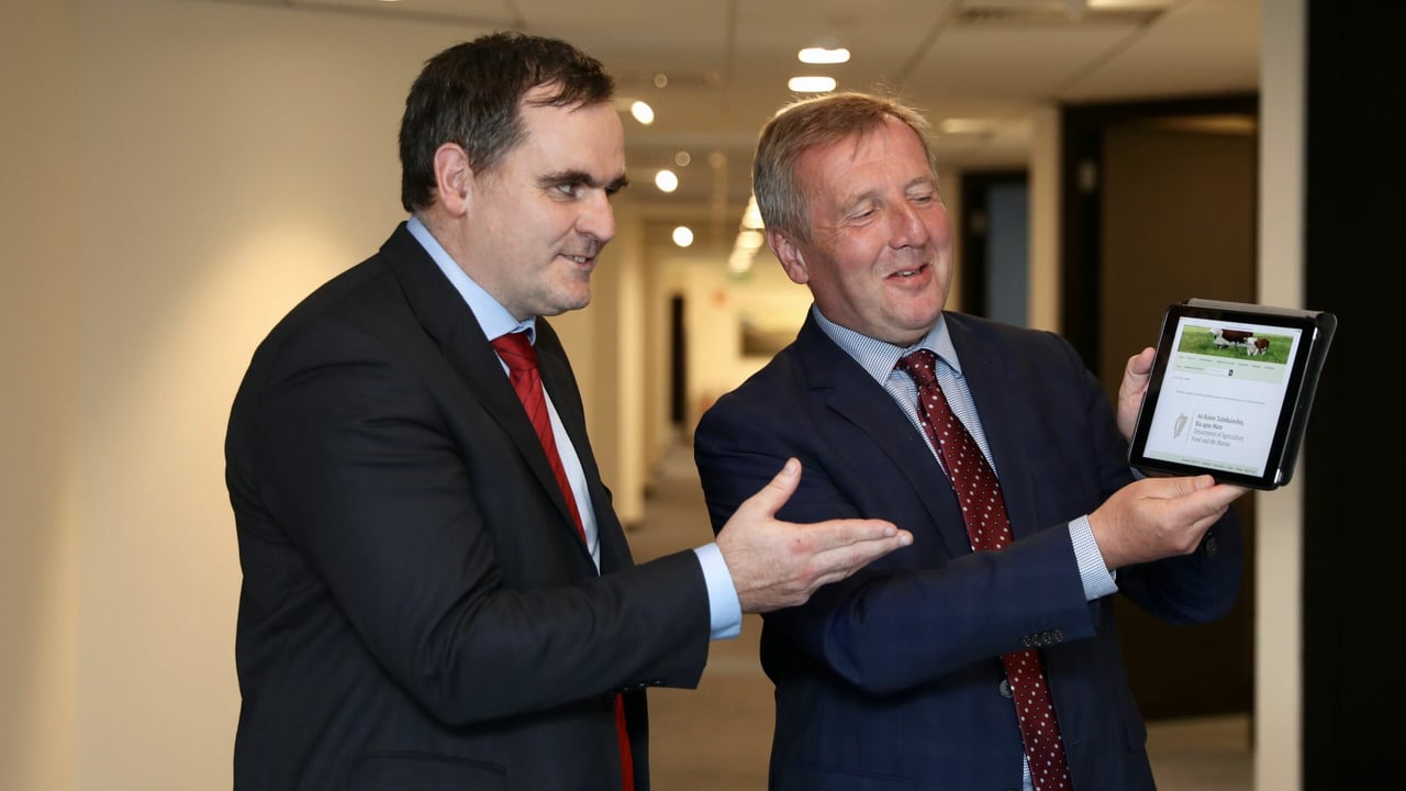 L-R: Damien Barrett, superintendent veterinary officer and the Minister for Agriculture, Food and the Marine, Michael Creed