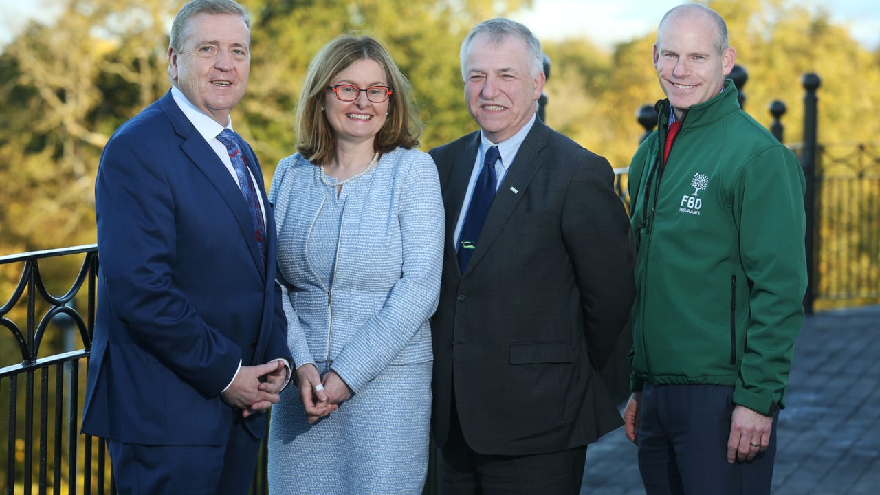 L-R: Minister of State, Employment, Business, EU Digital Single Market and Data Protection Pat Breen; CEO of the HSA Dr. Sharon McGuinness; director of Teasasc Prof. Gerry Boyle; and Ciaran Roche, risk manager, FBD. Image source: Finbarr O'Rourke