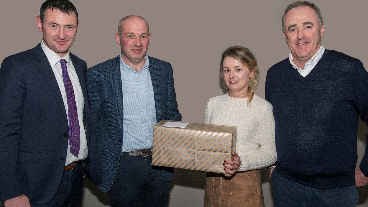 L-R: Seamus O’Mahony, Dairygold Agri Business; David Cooney, FARM president; Mary Deane, Dairygold; and Nial Griffey, FARM vice president. Image source: O'Gorman Photography