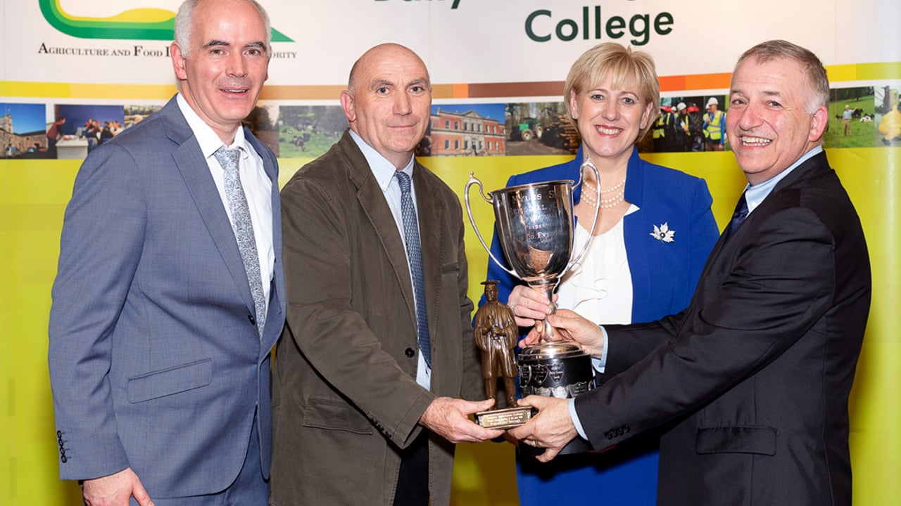 L-R: John Kelly, principal; John Doherty, Teagasc; Heather Humpherys, Minister for Business, Enterprise and Innovation; and Gerry Boyle, Teagasc director