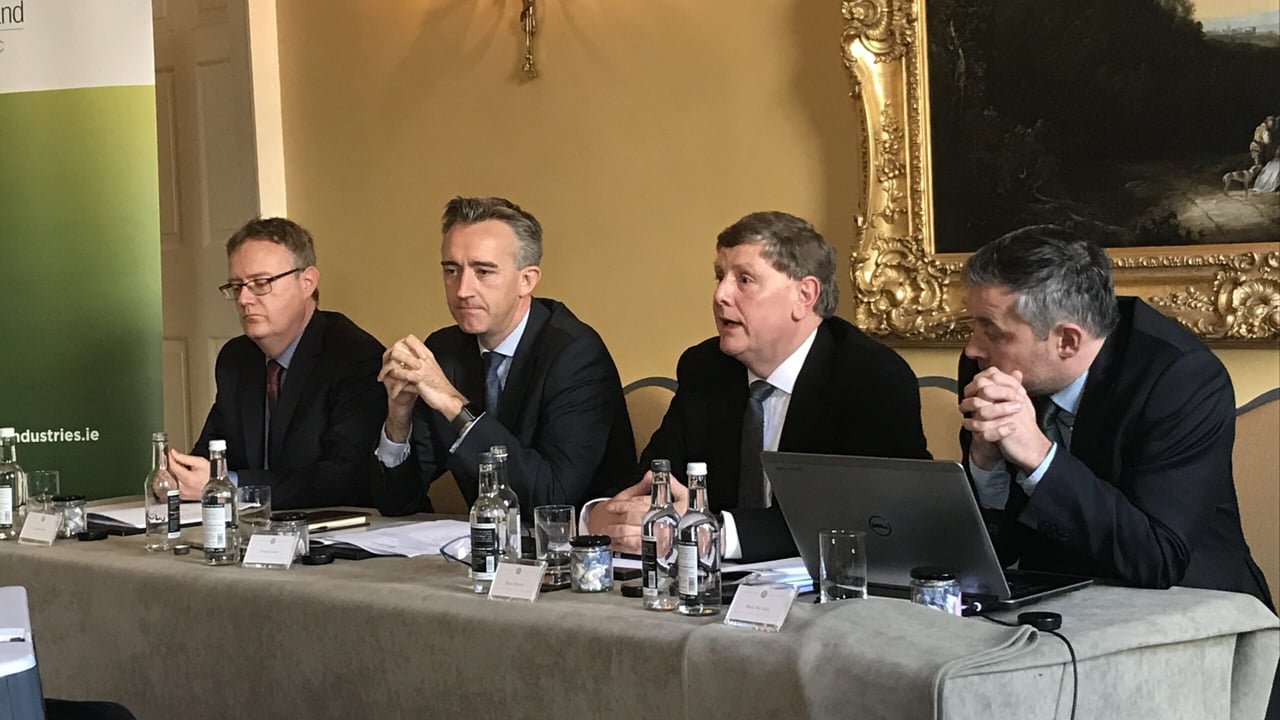 Daragh Little, Veon forestry managing director; Fergal Leamy, Coillte CEO; Brian Murphy, FII chairman; and Mark McAuley, FII director