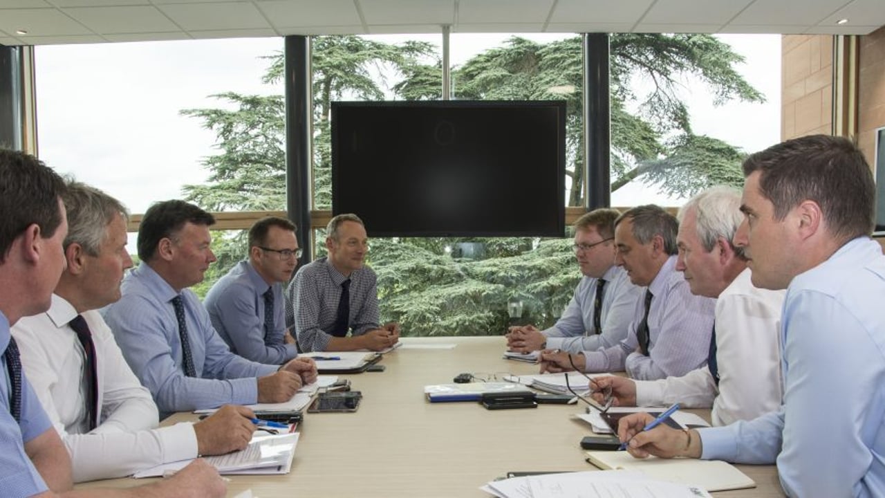 The presidents and directors from NFU, NFU Cymru, NFUS and UFU at a meeting at Agriculture House, Stoneleigh