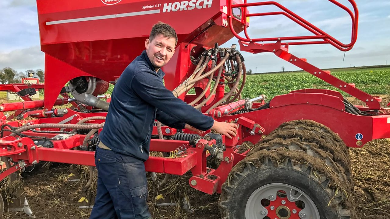 Darragh Cleary was sowing beans on Thursday in Co. Kildare