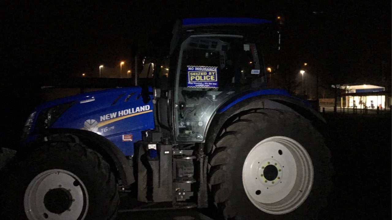 Police seize tractor...at drag race