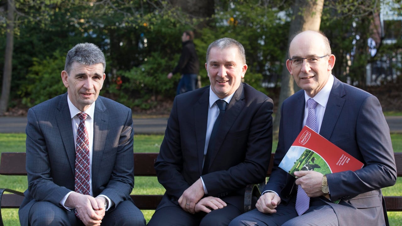 L-R: Michael Harte, chief financial officer; John O' Gorman, chairman; and Jim Woulfe, chief executive,  Dairygold. Image source: Colm Mahady, Fennell Photography