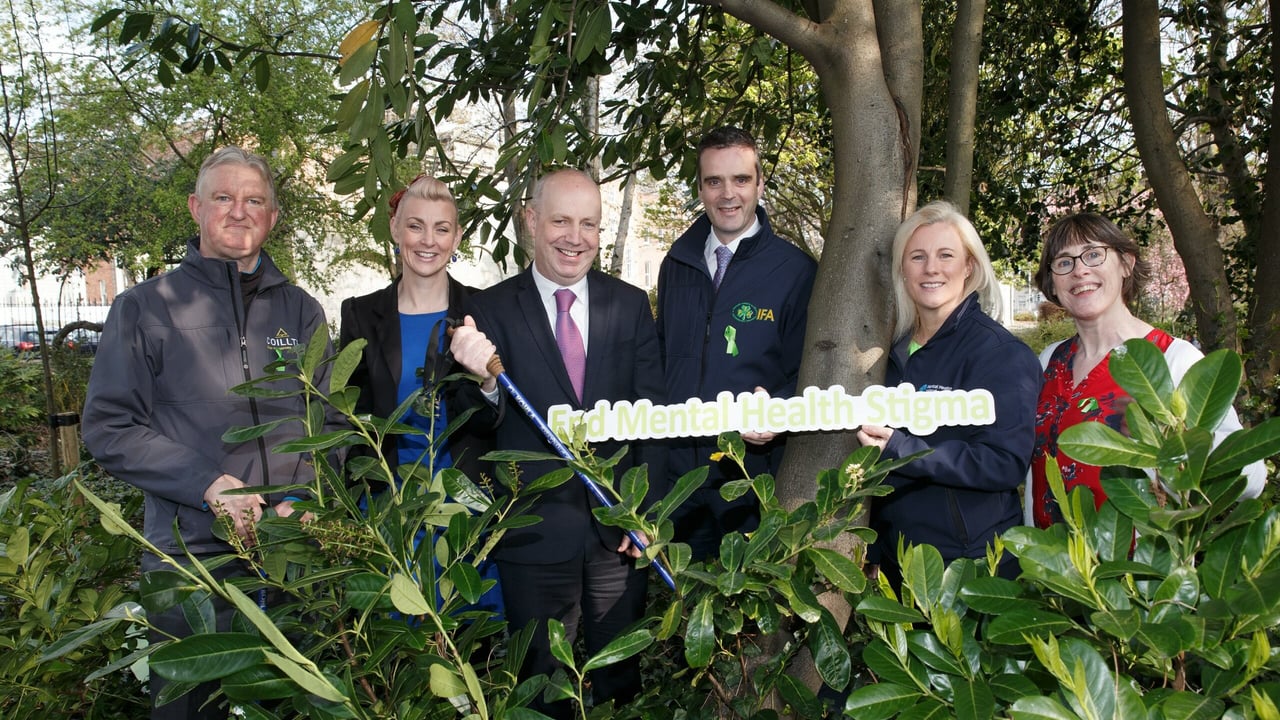 L-R: Charles Burke, Coillte; Barbara Brennan, See Change; Minister of State, Jim Daly; IFA president, Joe Healy; Jill O'Herlihy, Mental Health Ireland; and Caroline Farrell, IFA