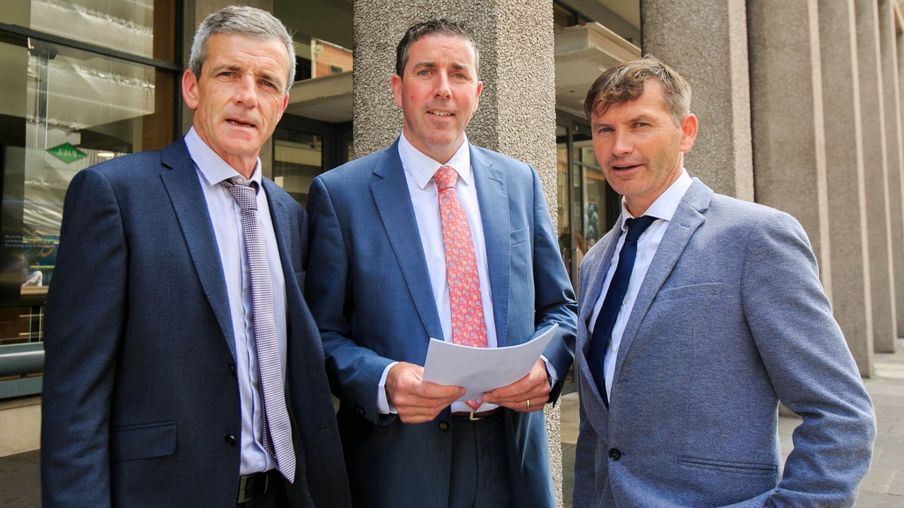 L-R: Tom Canning, vice president, ACA; Breián Carroll and Owen O’Driscoll, ACA president. Image source: Finbarr O'Rourke