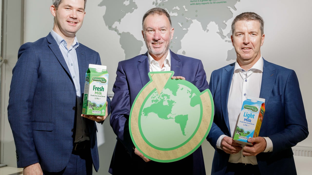 L-R: Aurivo general manager Stephen Blewit; Aurivo CEO Aaron Forde; and Aurivo national account manager Seamus Hannon. Image source: James Connolly