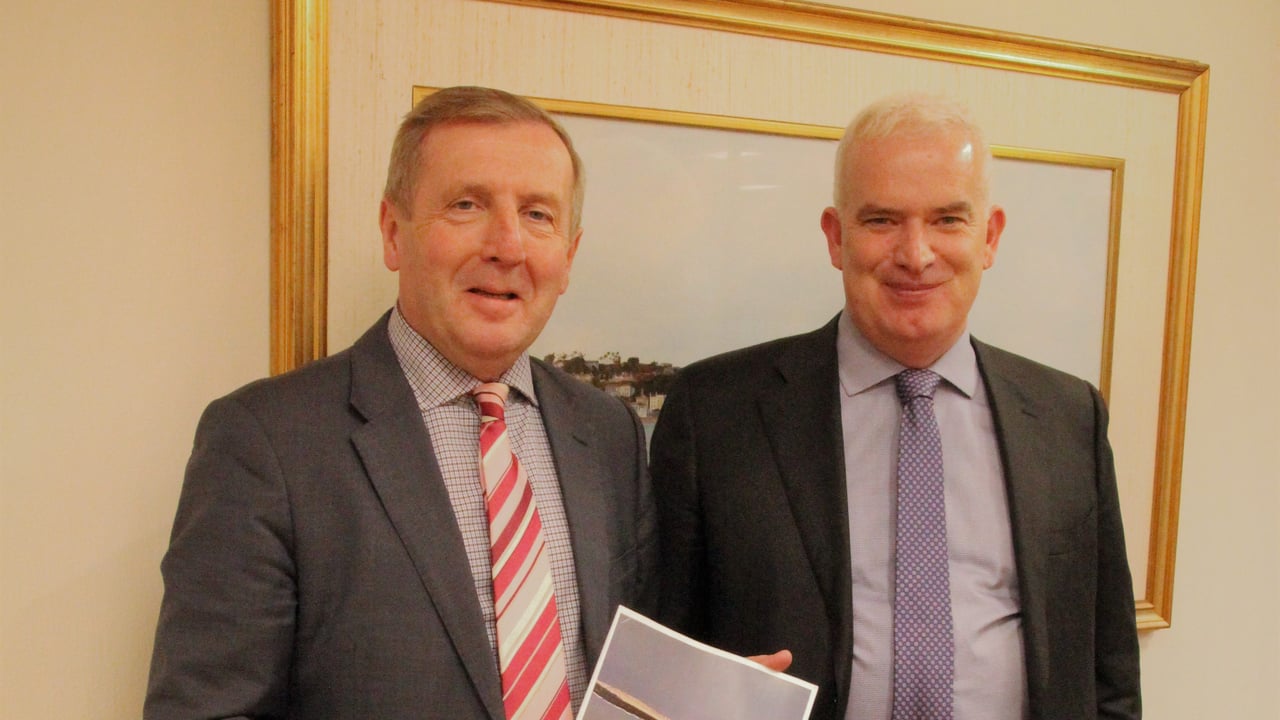 Minister for Agriculture Michael Creed with Hen Harrier Project manager Fergal Monaghan