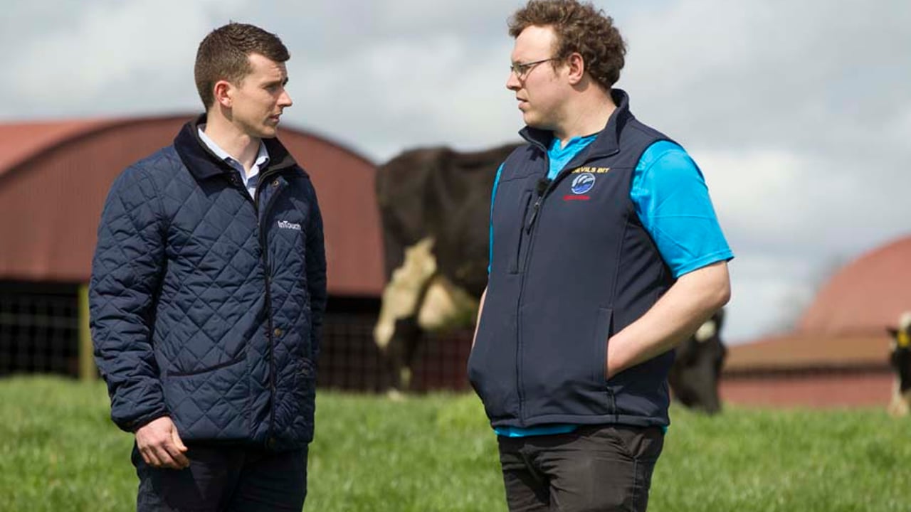  InTouch feeding specialist Mark Moloney with farmer Joseph Maher