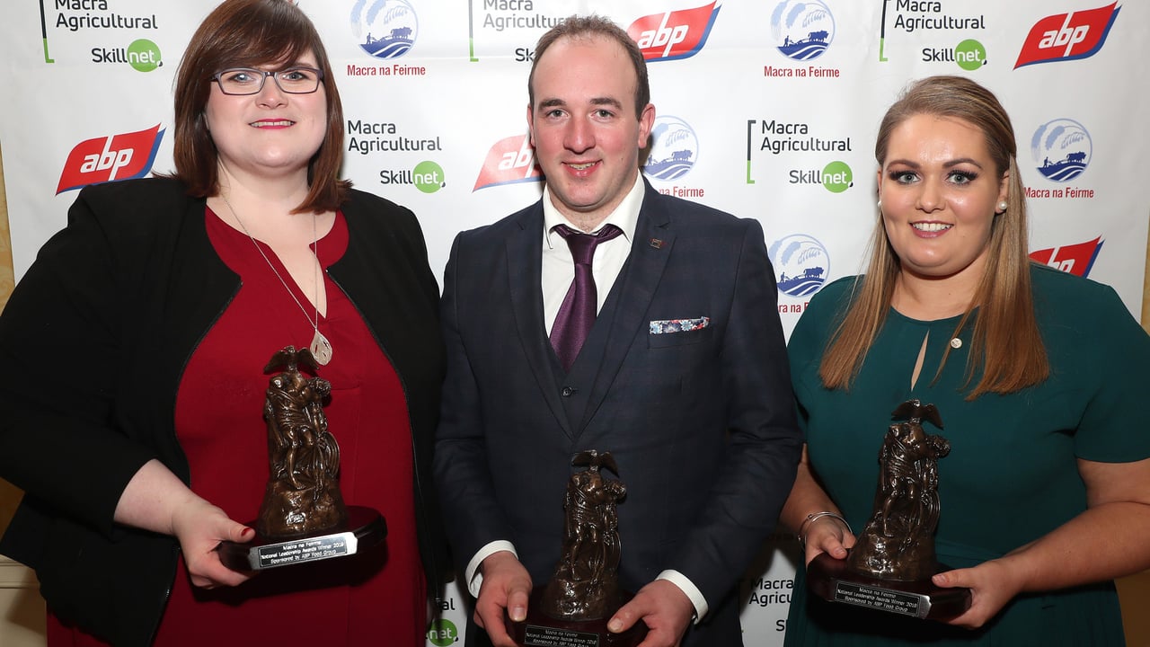 Winners Una Ryan, Pauric Lucid and Roisin Lynch