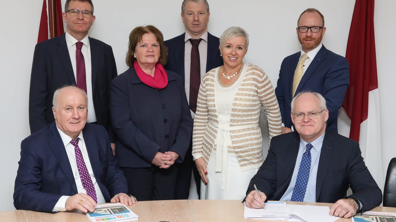 Launch and contract signing for 'Bia Innovator Campus' at Galway County Council. Image source: Aengus McMahon