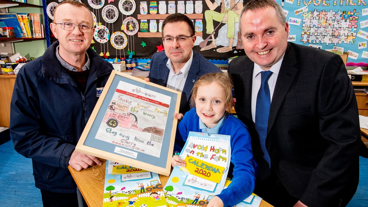 Drawing by winners of the 2019 HSENI poster competition were made into a calendar for 2020
