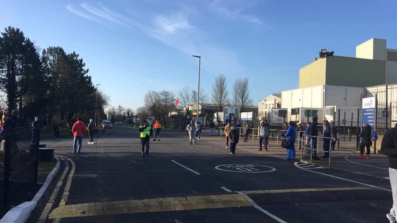 Workers staged a walk out at Linden Foods on March 27. Image source: Unite