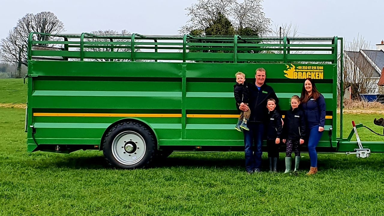 Johnny Bracken with his wife Aisling and their children